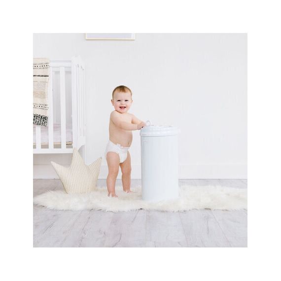 Ubbi: Κάδος για πάνες από ατσάλι με κλειδαριά ασφαλείας White UB-10000 - Προϊόντα υγιεινής φροντίδας στο Oneirokosmos