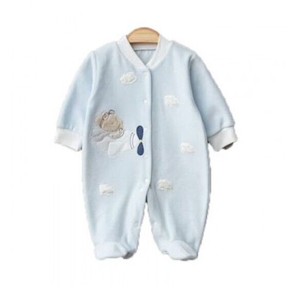 Gaye  Βρεφικό Φορμάκι Βελουτέ Γαλάζιο 2326 - Newborm στο Oneirokosmos