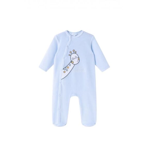 AMOMI Βρεφικό Φορμάκι Βελουτέ Γαλάζιο Giraffe 74003 - Newborm στο Oneirokosmos