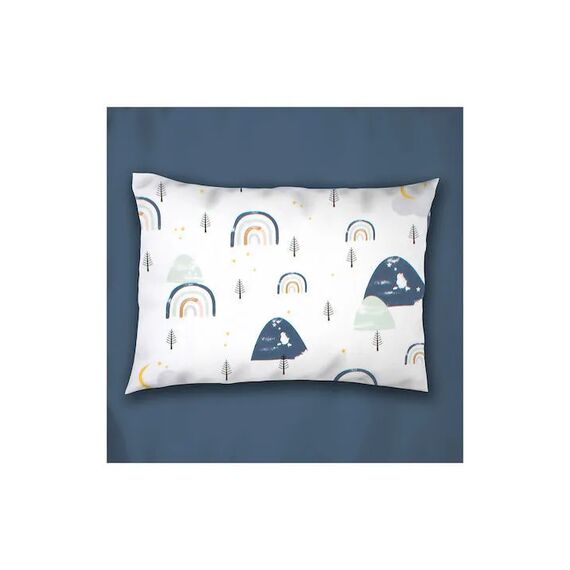 Dimcol Σετ Βρεφικά Σεντόνια Κούνιας 3τμχ 100% Cotton Bebe Rainbow 574 120X160 White-Blue - Σεντόνια Κούνιας στο Oneirokosmos