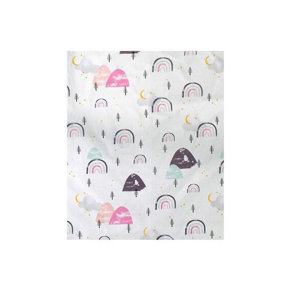 Dimcol Πάνα Αγκαλιάς Χασέ Cotton 100% 80x80 εκ. Rainbow 575 White-Pink - Πάνες-Λαβέτες-Σελτέδες στο Oneirokosmos