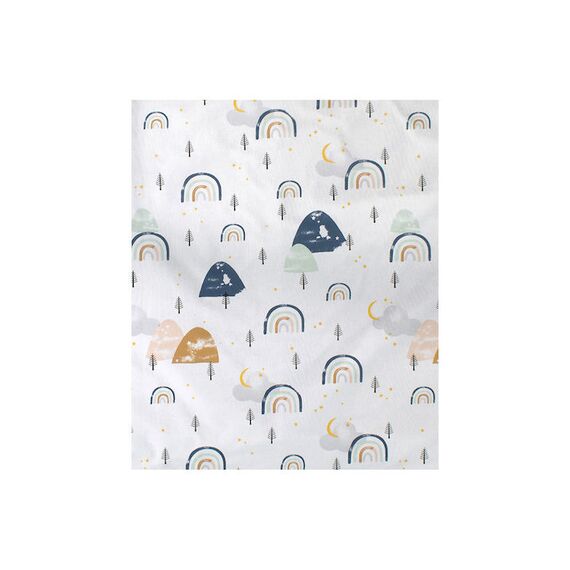 Dimcol Πάνα Αγκαλιάς Χασέ Cotton 100% 80x80 εκ. Rainbow 574 White-Blue - Πάνες-Λαβέτες-Σελτέδες στο Oneirokosmos