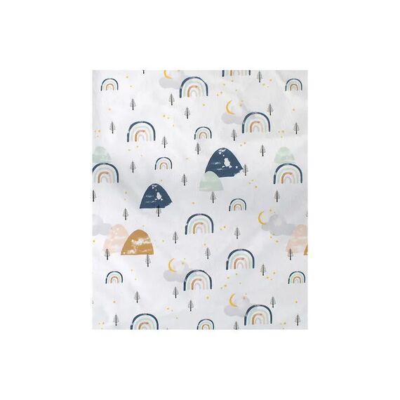 Dimcol Πάνα Αγκαλιάς Χασέ Cotton 100% 80x80 εκ. Rainbow 574 White-Blue - Πάνες-Λαβέτες-Σελτέδες στο Oneirokosmos