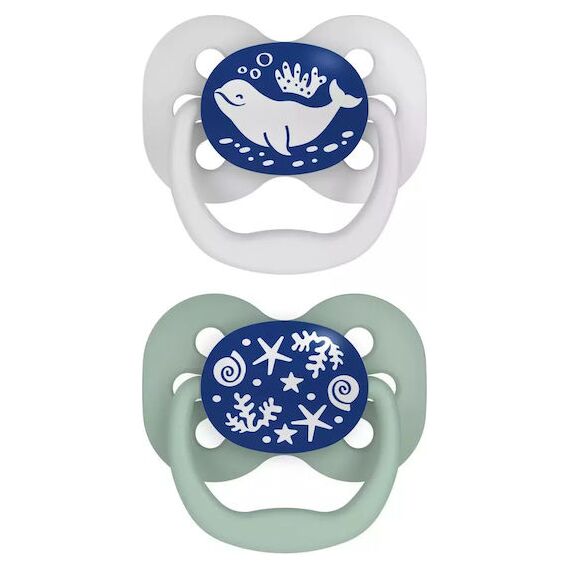 Dr. Brown's πιπίλα Advantage Night πιπίλα Σιλικόνης, Blue  0-6m  2τμχ PA12004 - Πιπίλες στο Oneirokosmos