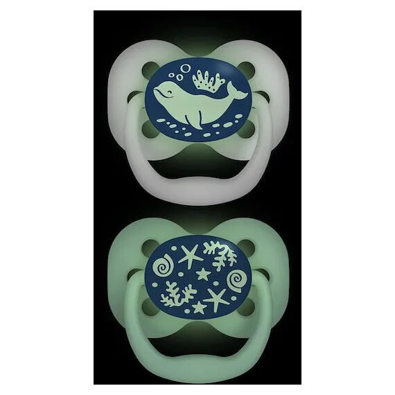 Dr. Brown's πιπίλα Advantage Night πιπίλα Σιλικόνης, Blue  0-6m  2τμχ PA12004 - Πιπίλες στο Oneirokosmos