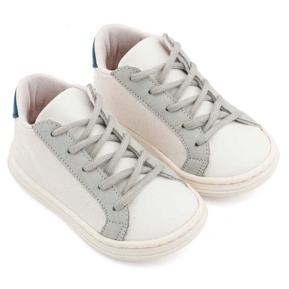 Babywalker Δετό Τρίχρωμο Σνίκερ BS3039 Λευκό Πάγου Γκρι Μπλε - Βαπτιστικό Παπούτσι για Αγόρι στο Oneirokosmos