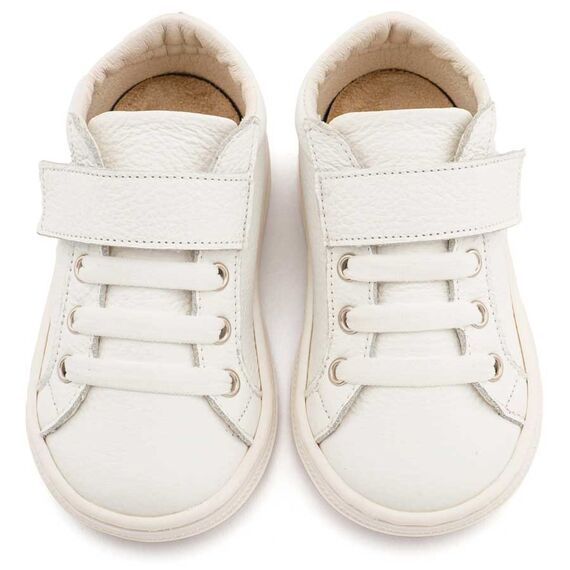 Babywalker Mονόχρωμο Σνίκερ με Μπαρέτα Χρατς BS3062 Λευκό - Βαπτιστικό Παπούτσι για Αγόρι στο Oneirokosmos