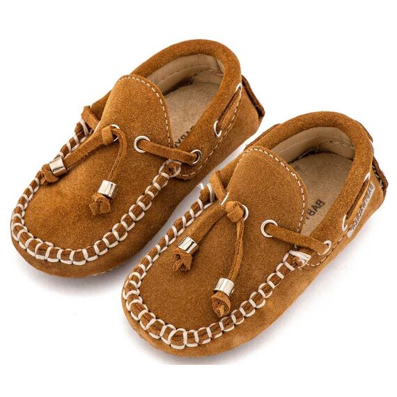 Babywalker Καστόρινο Δετό Μοκασίνι BW4139 Ταμπά - Βαπτιστικό Παπούτσι για Αγόρι στο Oneirokosmos