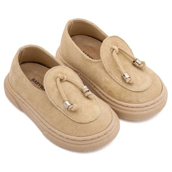 Babywalker Loafer με Φουντάκια BW4307 Μπεζ - Βαπτιστικό Παπούτσι για Αγόρι στο Oneirokosmos