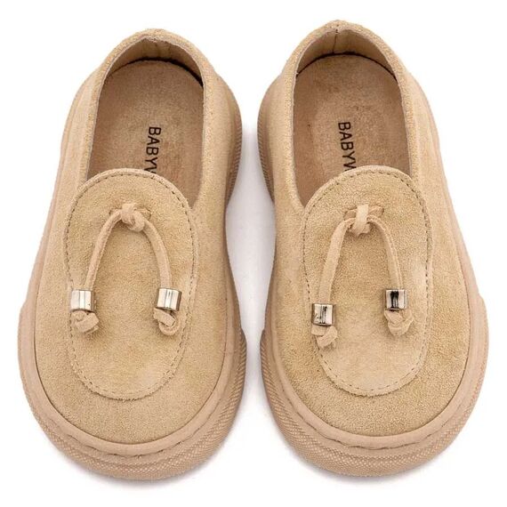 Babywalker Loafer με Φουντάκια BW4307 Μπεζ - Βαπτιστικό Παπούτσι για Αγόρι στο Oneirokosmos