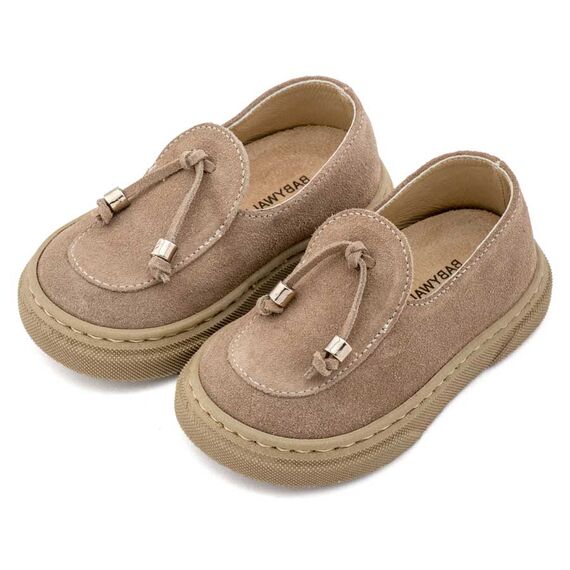 Babywalker Loafer με Φουντάκια BW4307 Πούρο - Βαπτιστικό Παπούτσι για Αγόρι στο Oneirokosmos
