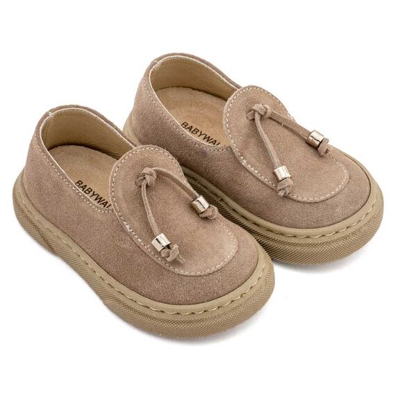 Babywalker Loafer με Φουντάκια BW4307 Πούρο - Βαπτιστικό Παπούτσι για Αγόρι στο Oneirokosmos