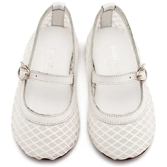 Babywalker Γοβάκι Μονή Μπαρέτα με Δίχτυ BW4881 Λευκό - Βαπτιστικό Παπούτσι για Κορίτσι στο Oneirokosmos