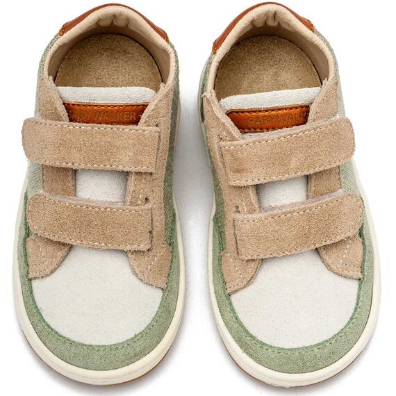 Babywalker Δίχρωμο Sneaker Διπλό Χρατς EXC5297  Μέντα Μπεζ Λευκό - Βαπτιστικό Παπούτσι για Αγόρι στο Oneirokosmos