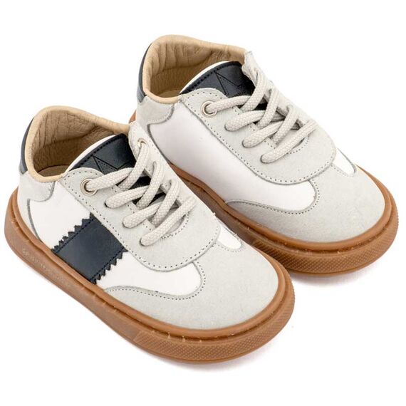 Babywalker Δίχρωμο Δετά Sneaker EXC5309  Λευκό Μπλε - Βαπτιστικό Παπούτσι για Αγόρι στο Oneirokosmos