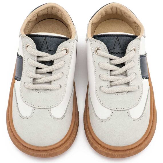 Babywalker Δίχρωμο Δετά Sneaker EXC5309  Λευκό Μπλε - Βαπτιστικό Παπούτσι για Αγόρι στο Oneirokosmos