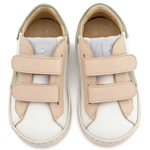 Babywalker Τρίχρωμο Sneaker Διπλό Χρατς EXC5316  Λευκό Εκρού Μέντα - Βαπτιστικό Παπούτσι για Αγόρι στο Oneirokosmos
