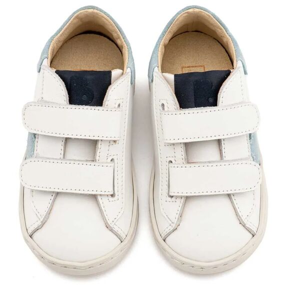 Babywalker Τρίχρωμο Sneaker Διπλό Χρατς EXC5316  Λευκό Σιέλ - Βαπτιστικό Παπούτσι για Αγόρι στο Oneirokosmos