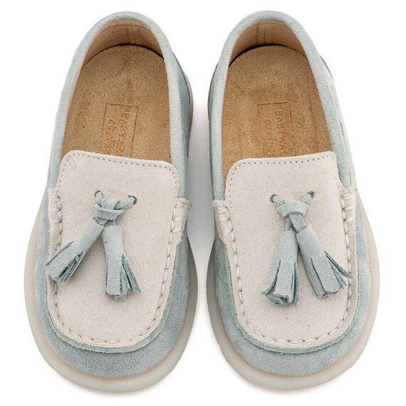 Babywalker Loafers με Φουντάκια EXC5317 Μίνεραλ - Βαπτιστικό Παπούτσι για Αγόρι στο Oneirokosmos
