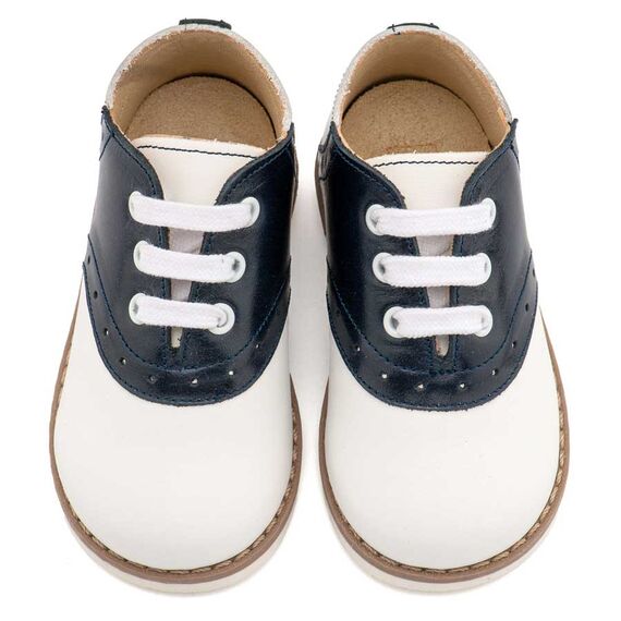 Babywalker Δίχρωμο Δετό Brogue EXC5318  Λευκό Μπλε - Βαπτιστικό Παπούτσι για Αγόρι στο Oneirokosmos