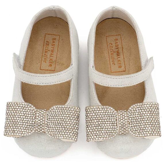 Babywalker Γοβάκι με Στρασένια Πεταλούδα στο Πλάι EXC5894 Λευκό - Βαπτιστικό Παπούτσι για Κορίτσι στο Oneirokosmos