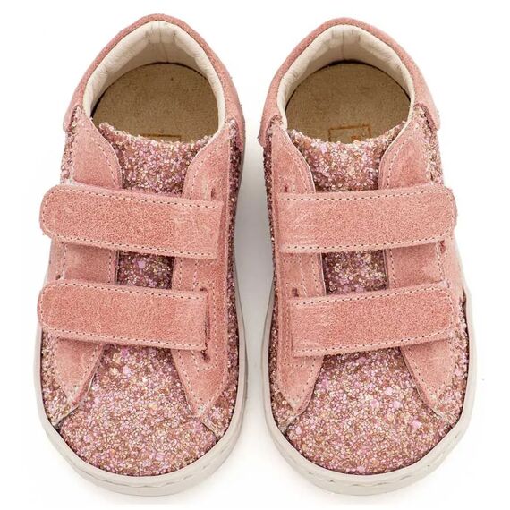 Babywalker Sneaker Διπλό Χρατς με Αστέρι στο Πλάι EXC5904 Ροζ Αντικέ - Βαπτιστικό Παπούτσι για Κορίτσι στο Oneirokosmos