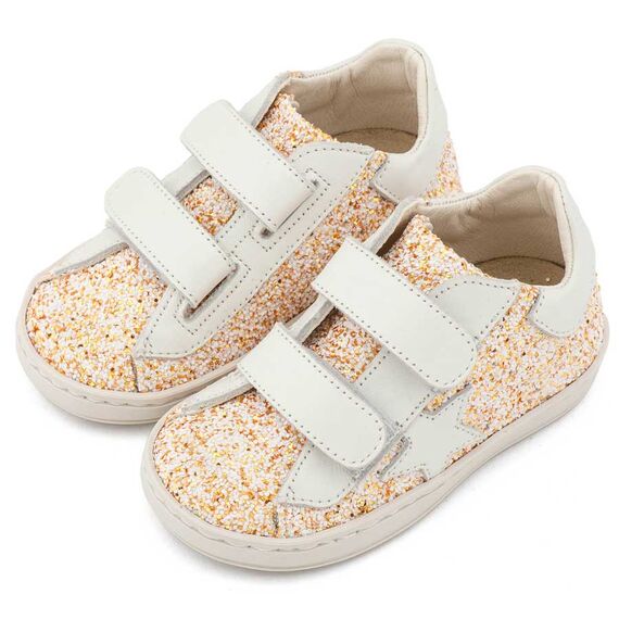 Babywalker Sneaker Διπλό Χρατς με Αστέρι στο Πλάι EXC5904 Εκρού - Βαπτιστικό Παπούτσι για Κορίτσι στο Oneirokosmos