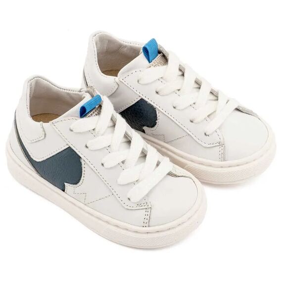 Babywalker Δίχρωμο Sneaker Δετό EXC8001 Λευκό Μπλε - Βαπτιστικό Παπούτσι για Αγόρι στο Oneirokosmos