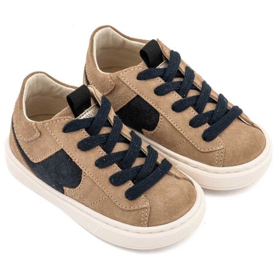 Babywalker Δίχρωμο Sneaker Δετό EXC8002 Μπεζ Μπλε - Βαπτιστικό Παπούτσι για Αγόρι στο Oneirokosmos