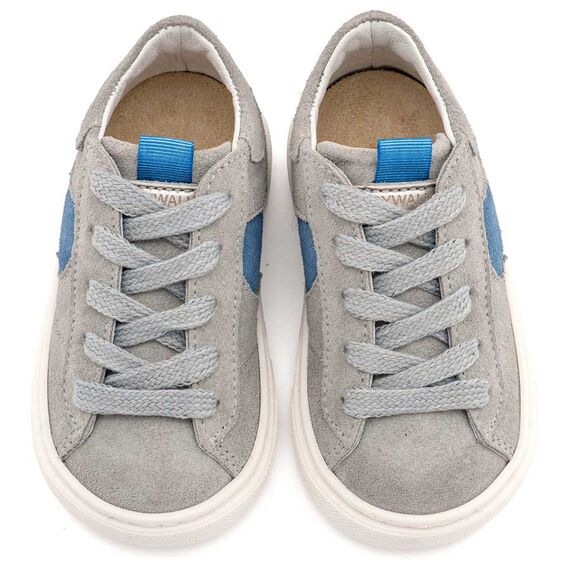 Babywalker Δίχρωμο Sneaker Δετό EXC8002 Γκρι Μπλε Ρουά - Βαπτιστικό Παπούτσι για Αγόρι στο Oneirokosmos