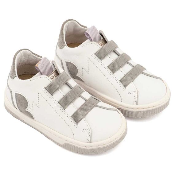 Babywalker Sneaker Παντοφλέ με Λαστιχάκια EXC8005 Λευκό Γκρι - Βαπτιστικό Παπούτσι για Αγόρι στο Oneirokosmos