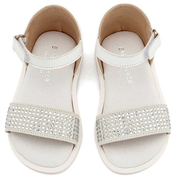 Babywalker Πέδιλο Διακοσμημένο με Στρας  LU6133 Λευκό - Βαπτιστικό Παπούτσι για Κορίτσι στο Oneirokosmos