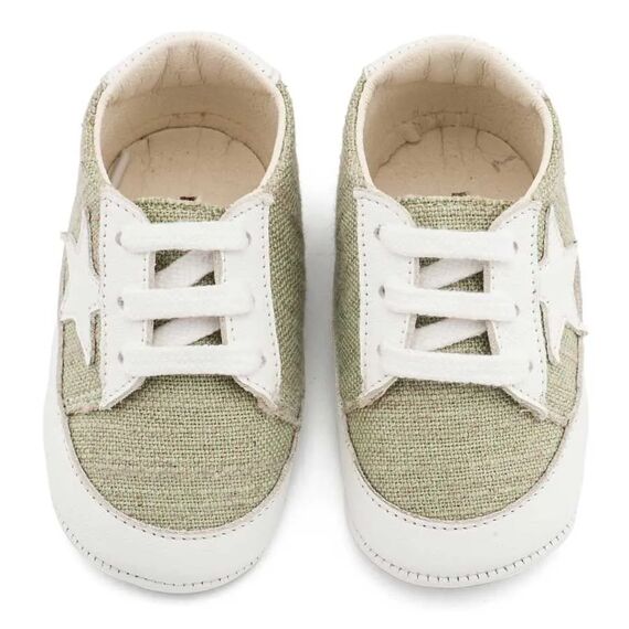 Babywalker Υφασμάτινο Δετό Sneaker  MI1135 Φυστικί Λευκό - Βαπτιστικό Παπούτσι για Αγόρι στο Oneirokosmos