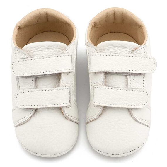 Babywalker Δερμάτινο Σνικερ με Χρατς MI1136 Λευκό - Βαπτιστικό Παπούτσι για Αγόρι στο Oneirokosmos