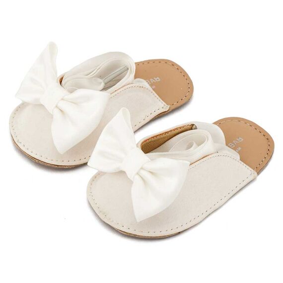 Babywalker Γαλλικό Σαμπό με Σατέν Φιόγκο  MI1661 Λευκό - Βαπτιστικό Παπούτσι για Κορίτσι στο Oneirokosmos