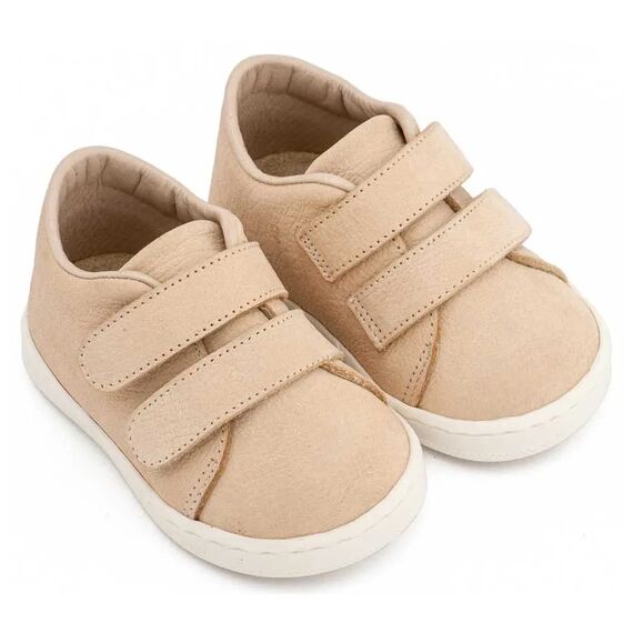 Babywalker Sneakers Διπλή Μπαρέτα Χρατς PRI2090 Μπεζ - Βαπτιστικό Παπούτσι για Αγόρι στο Oneirokosmos