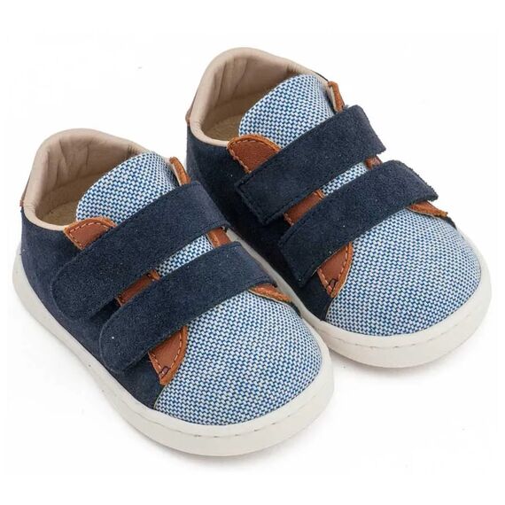 Babywalker Sneakers Διπλή Μπαρέτα Χρατς PRI2104  Μπλε Ταμπά - Βαπτιστικό Παπούτσι για Αγόρι στο Oneirokosmos