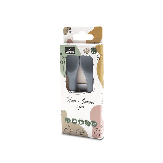Lorelli Σετ Κουτάλια Σιλικόνης 2Τμχ. Grey 10230690003 - Κουταλάκια, Πηρουνάκια στο Oneirokosmos