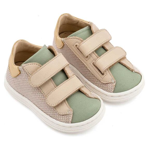 Babywalker Σνίκερ με Διπλή  Μπαρέτα Χρατς BS3095 Μπεζ Μέντα - Βαπτιστικό Παπούτσι για Αγόρι στο Oneirokosmos