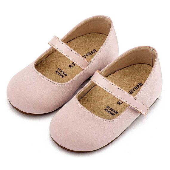 Babywalker Γοβάκι Μονή Μπαρέτα BS3603 Ροζ Αντικέ - Βαπτιστικό Παπούτσι για Κορίτσι στο Oneirokosmos