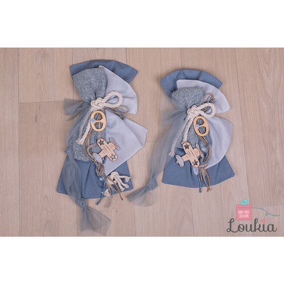 Loukia Χειροποίητος Φιόγκος Βάπτισης M601 - Μπρανς στο Oneirokosmos