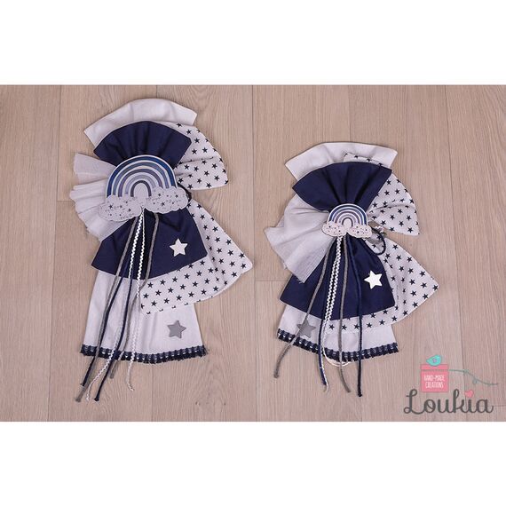 Loukia Χειροποίητος Φιόγκος Βάπτισης M604 - Μπρανς στο Oneirokosmos