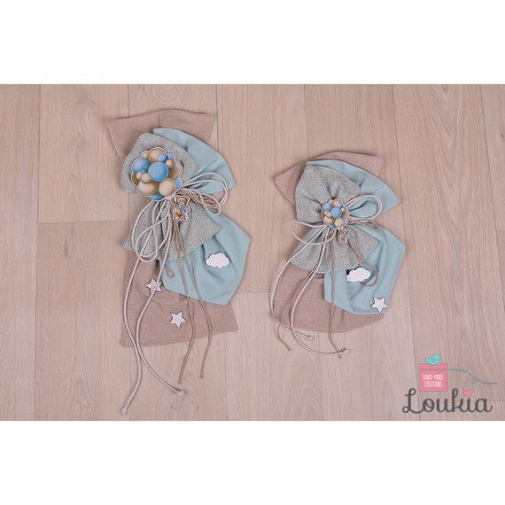 Loukia Χειροποίητος Φιόγκος Βάπτισης M607 - Μπρανς στο Oneirokosmos