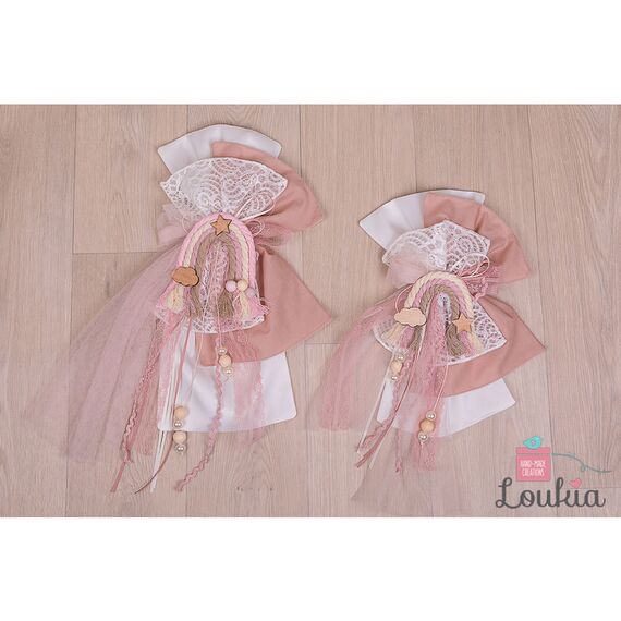 Loukia Χειροποίητος Φιόγκος Βάπτισης M616 - Μπρανς στο Oneirokosmos