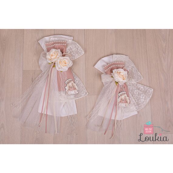 Loukia Χειροποίητος Φιόγκος Βάπτισης M617 - Μπρανς στο Oneirokosmos