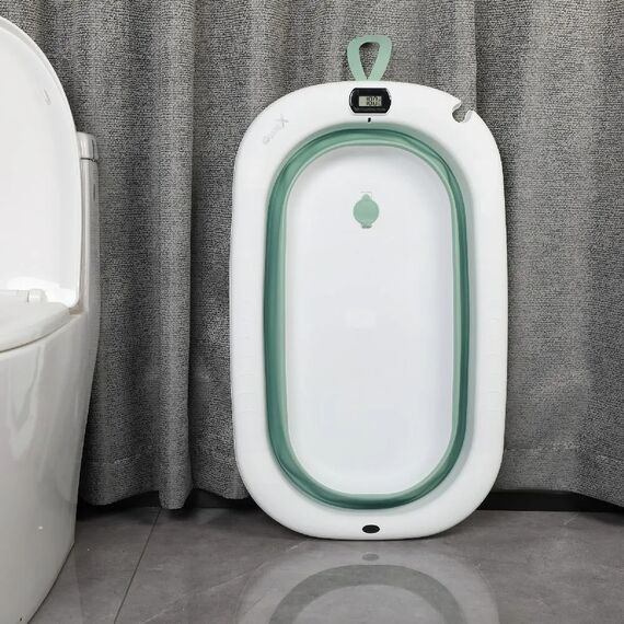 X-Treme Baby Πτυσσόμενο Μπάνιο με Θερμόμετρο Green XT319 - Μπανάκια στο Oneirokosmos