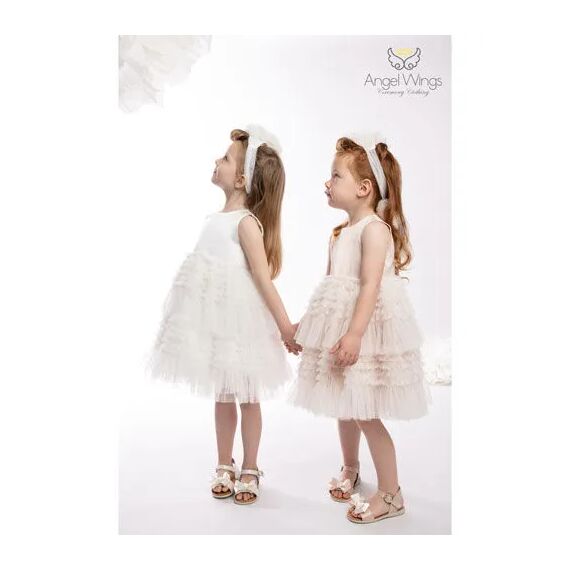 Angel Wings Βαπτιστικό Ρούχο για Κορίτσι Valentina Σχέδιο 277/2 Ivory - Ρούχα Βάπτισης για Κορίτσι στο Oneirokosmos