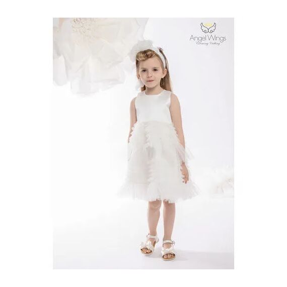 Angel Wings Βαπτιστικό Ρούχο για Κορίτσι Valentina Σχέδιο 277/2 Ivory - Ρούχα Βάπτισης για Κορίτσι στο Oneirokosmos