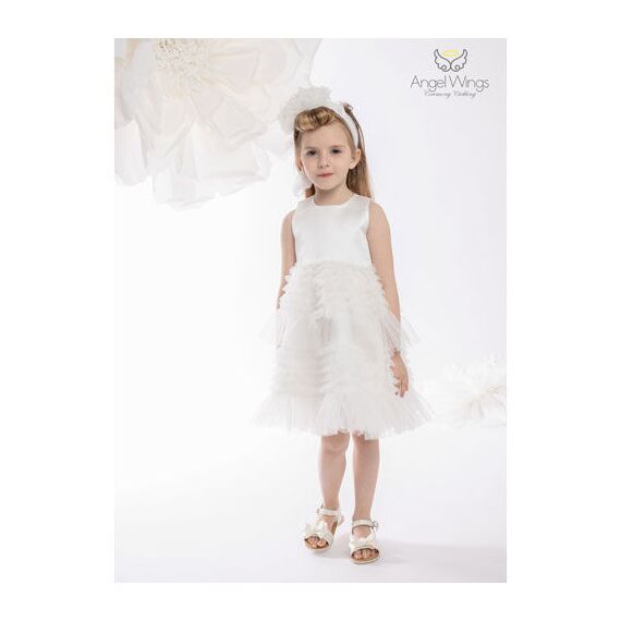 Angel Wings Βαπτιστικό Ρούχο για Κορίτσι Valentina Σχέδιο 277/132 Nude - Ρούχα Βάπτισης για Κορίτσι στο Oneirokosmos