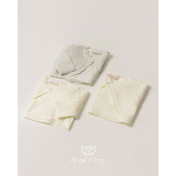 Angel Wings Βαπτιστικό Ρούχο για Κορίτσι Ζακετάκι Τρυπητό Σχέδιο 290COL - Ρούχα Βάπτισης για Κορίτσι στο Oneirokosmos